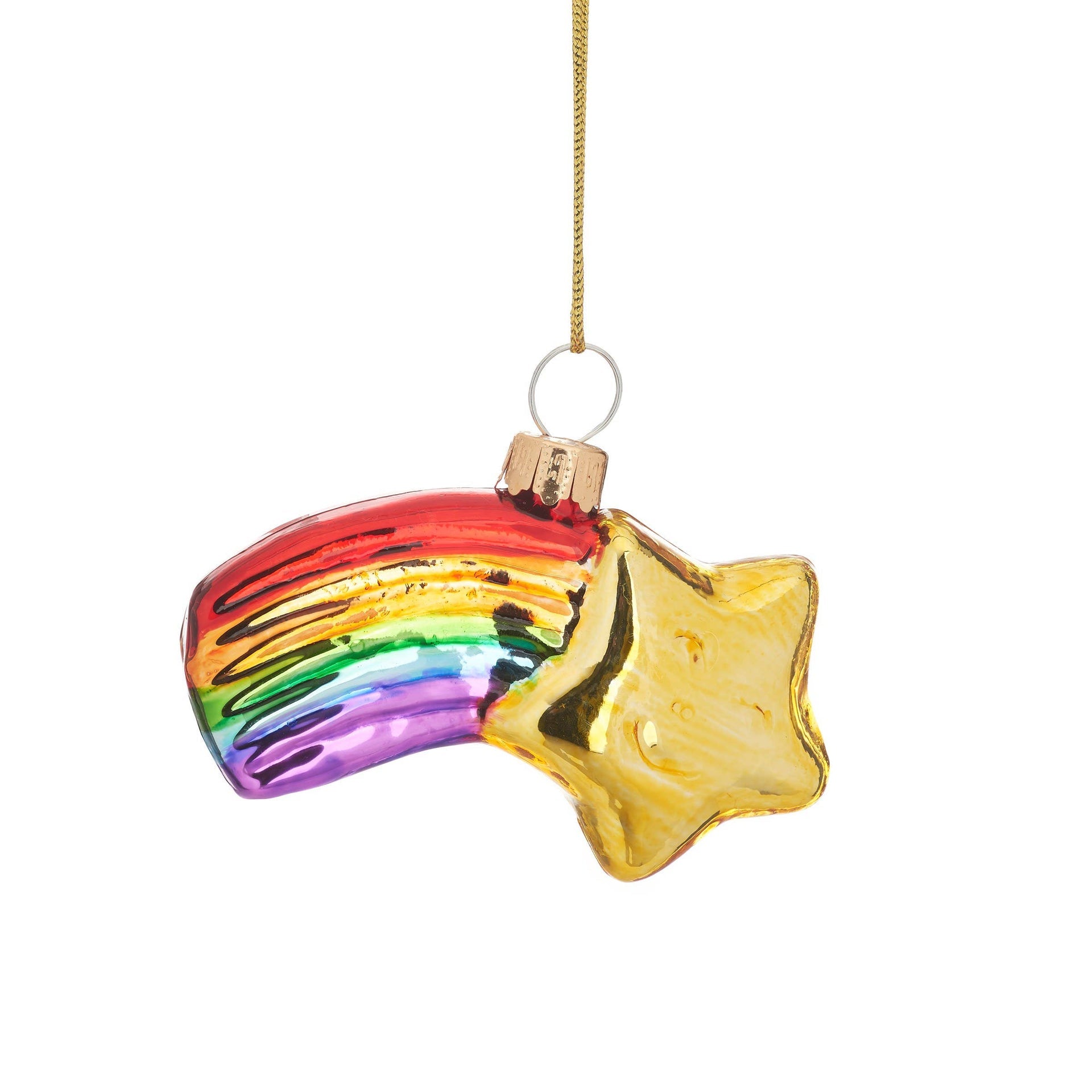 Boule de Noël étoile filante arc en ciel