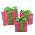 Regalo di Natale a LED - S3 - Polistirolo - Rosa/Verde - 15/20/25cm
