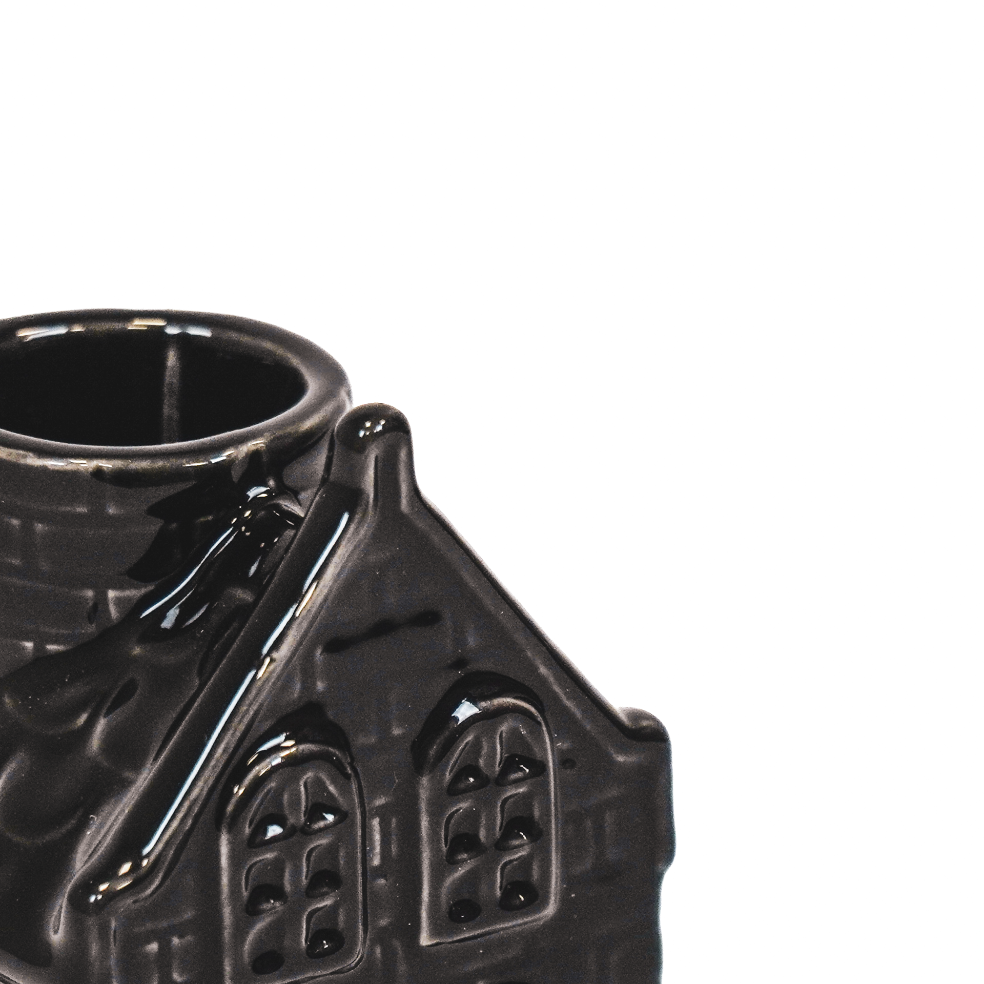 Candlestick - Home - Ceramic - Black - 6x5.5x11cm