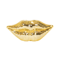 Ornamento - Disco - Labbra - Vetro - Oro - 29x10x13,5cm