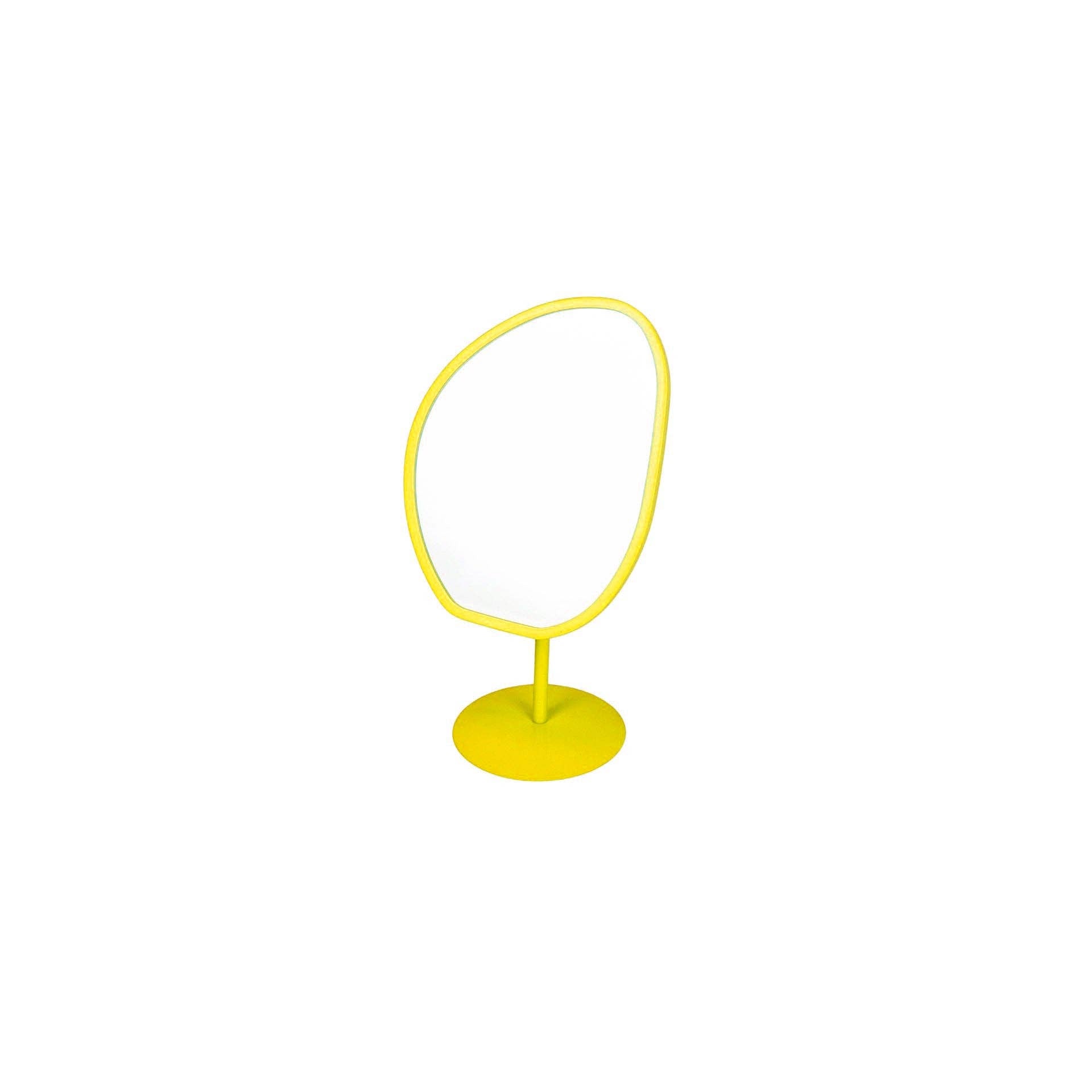 Specchio - Organico - Metallo - Giallo Neon - 16,5x12x31,5cm