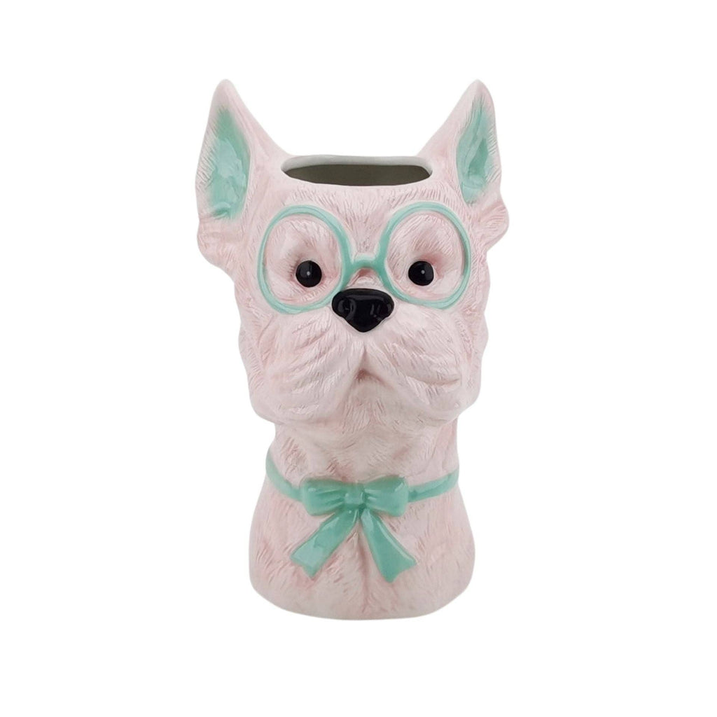 Vaso - Vaso di fiori Cane - Rosa/Menta - 13,5x14,5x23cm