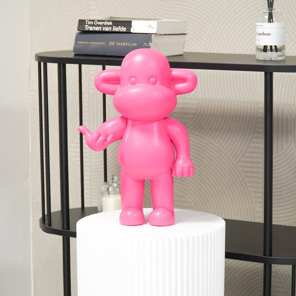 Ornament - Hanging Loose Monkey Figurine 'The Legend' - Poly resin - Pink - 33x21x50cm