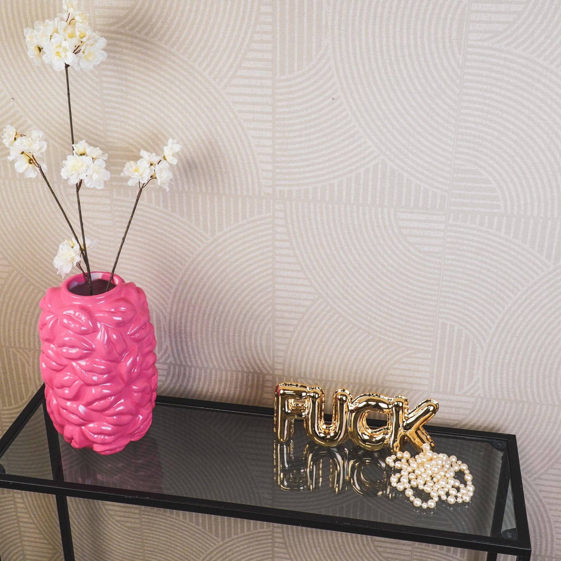 Vaso - Baci - Ceramica - Rosa Neon - 17x17x27cm