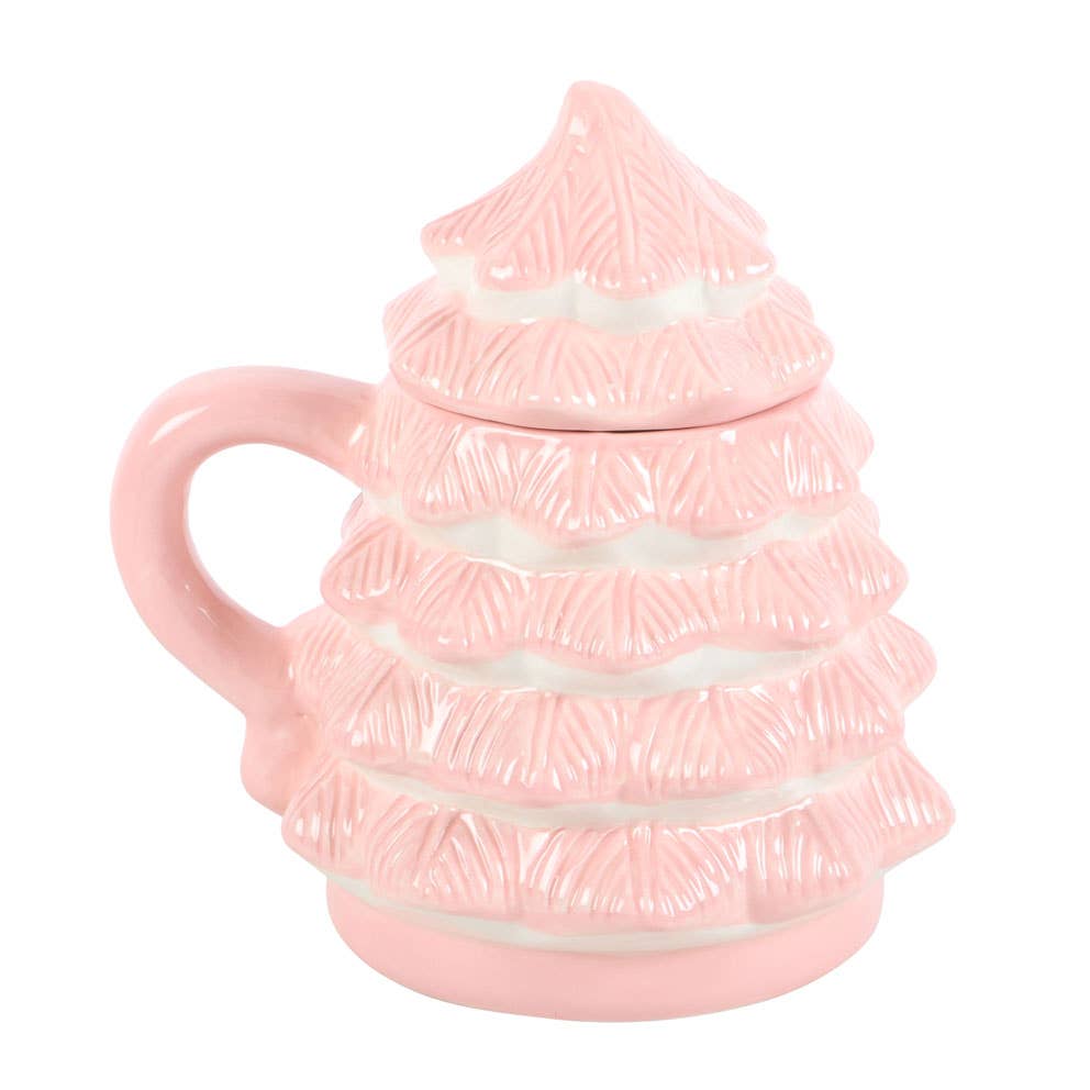 Tazza a forma di albero di Natale rosa