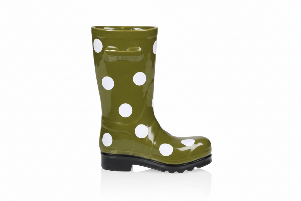 Vase Bottes Wellington Vert à Pois Bitten – Vase original