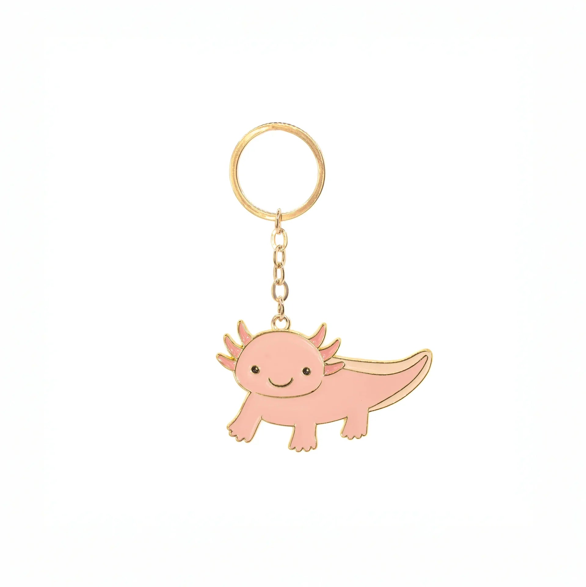 Porte-clés en émail Axolotl