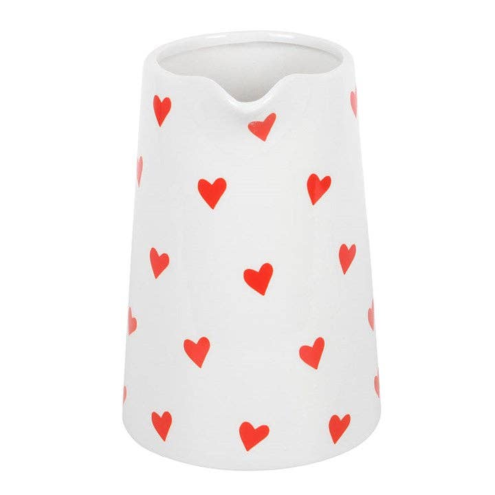 Brocca in ceramica con stampa a cuori