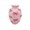 Vaso - Vaso per fiori Rubans - Rosa chiaro/Rosso - 13,5x13,5x19cm
