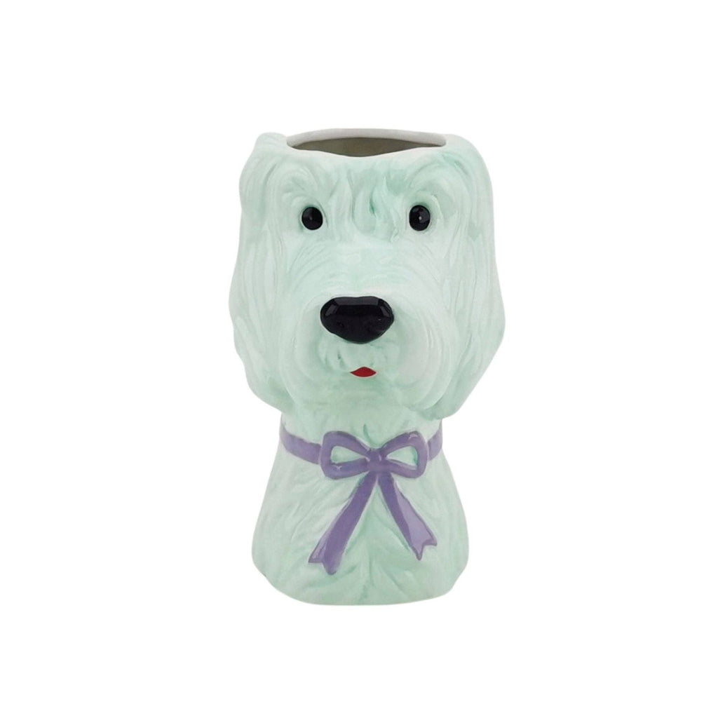 Vaso - Vaso per fiori Cane - Menta/Lilla - 13x14x21cm