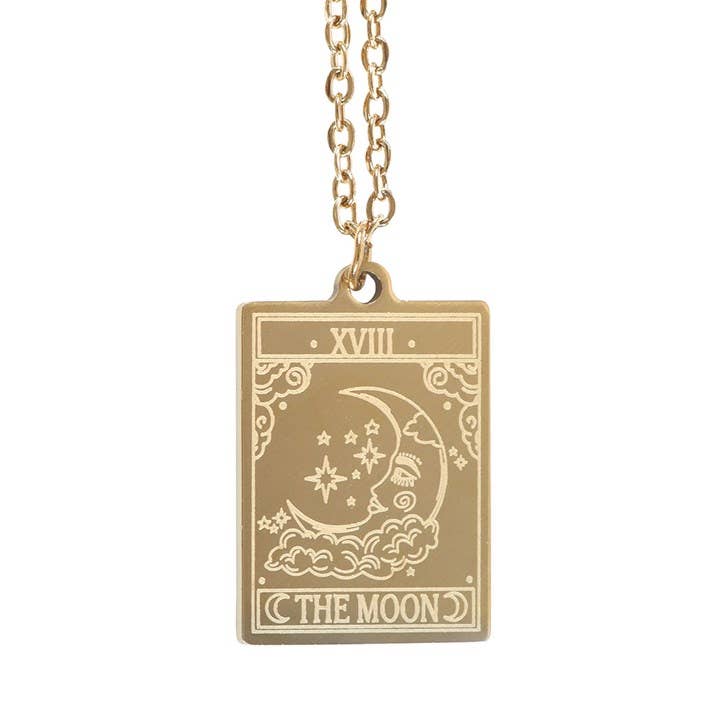 Collier Carte de Tarot Vintage de la Lune
