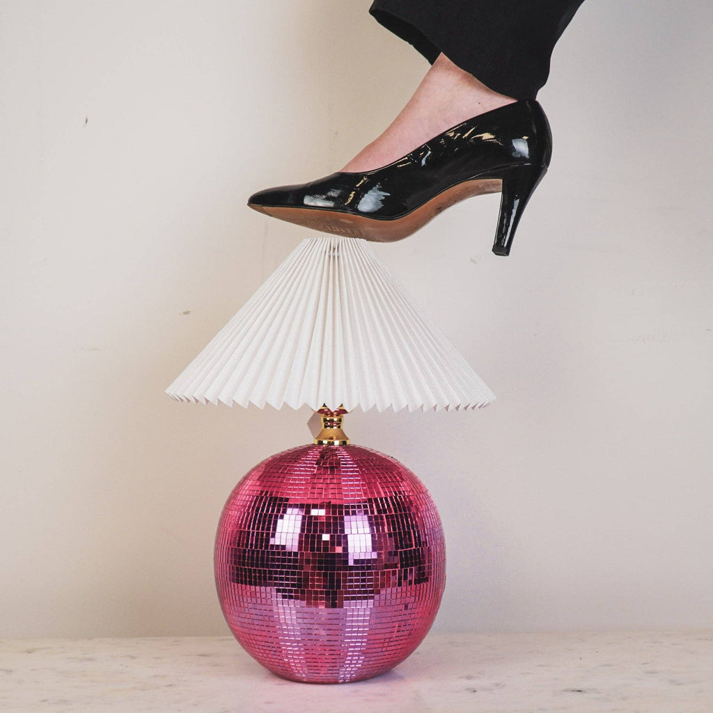 Lampada - Palla stroboscopica - Vetro - Rosa - 20x20x20cm