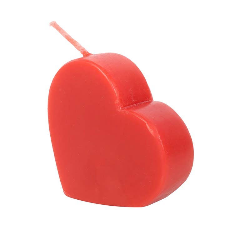 Candela di San Valentino a forma di cuore rosso