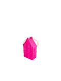 Gancio di Natale - Casa - Ceramica - Rosa fluo - 3,5x2x6,5cm