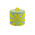 Decorative pot - Swirl - Dolomite - Yellow/Mint - 11x11x11.5cm