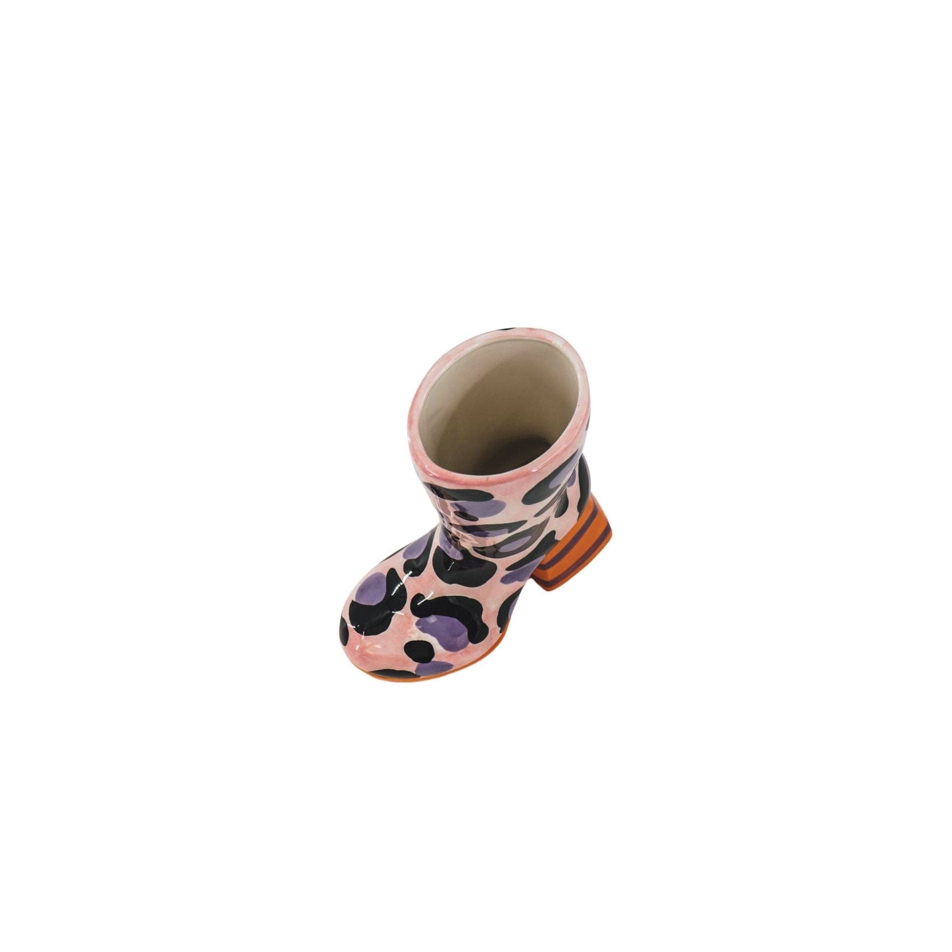 Vaso Stivale Stampa Leopardata - Rosa/Arancio