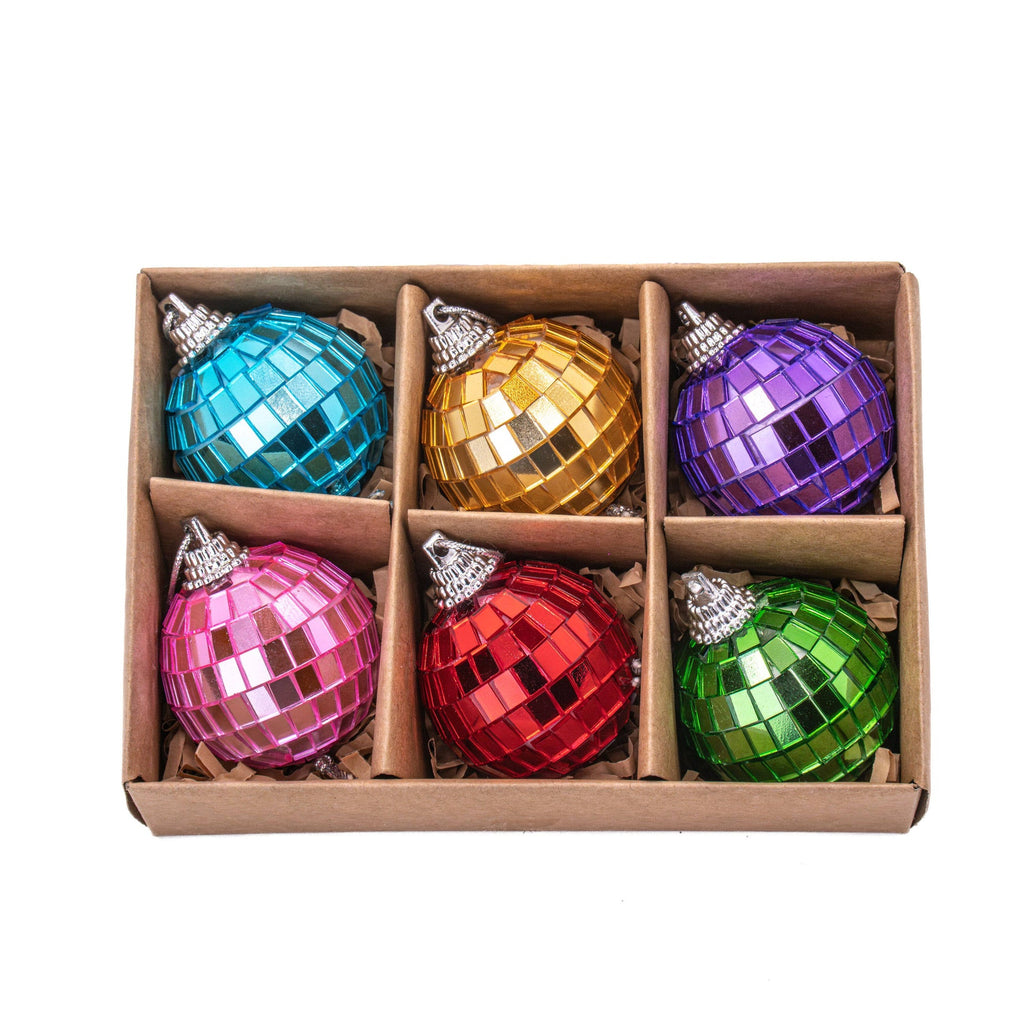 Boules de Noël à facettes Multicolores 6-Pack
