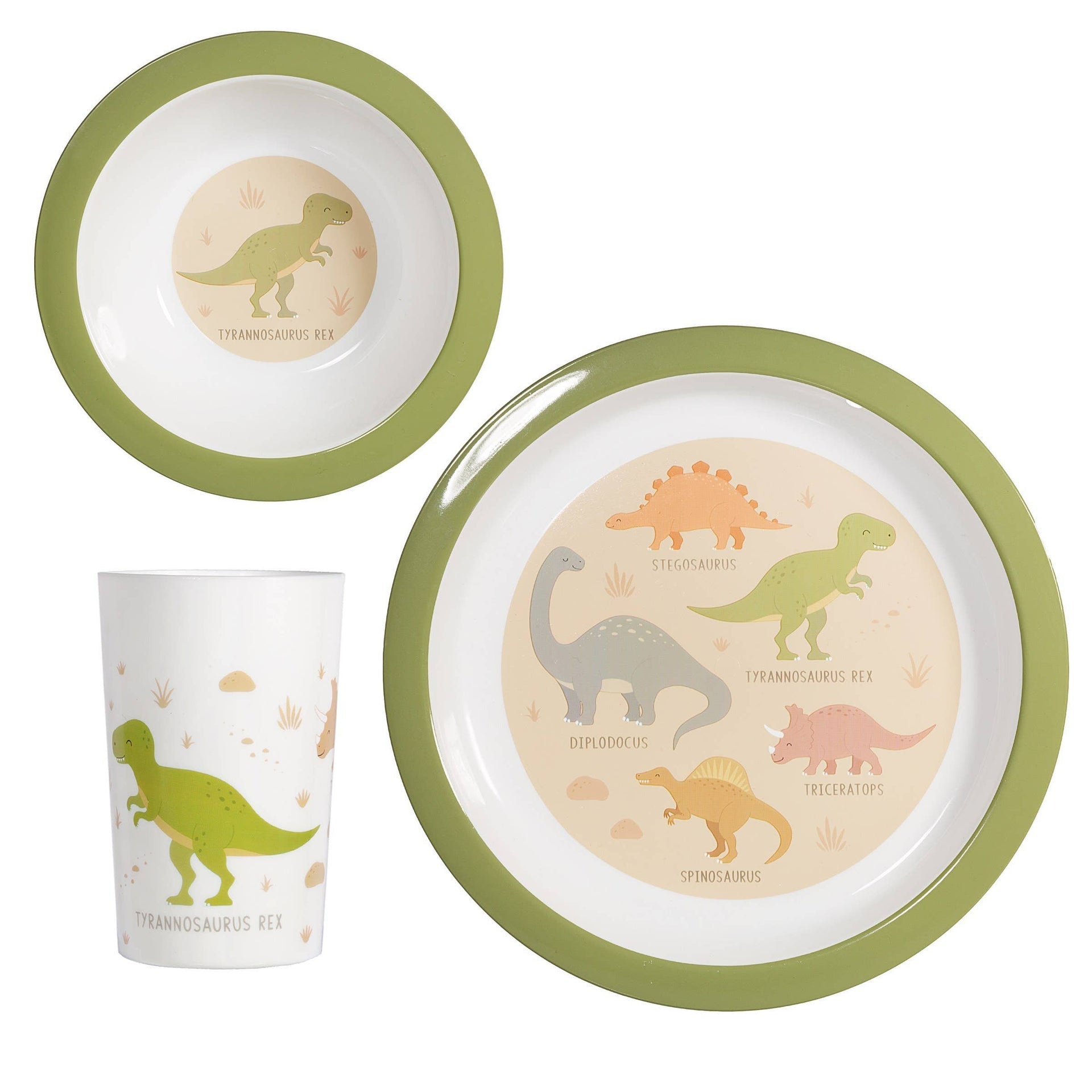 Set vaisselle enfant Dinosaures "Desert Dino" – assiette, verre et tasse