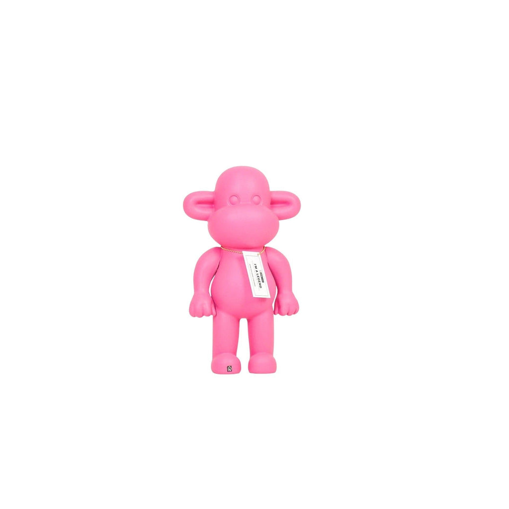Ornamento - Statuetta Scimmia "La Leggenda" - Resina polimerica - Rosa - 20,5x13,5x35cm