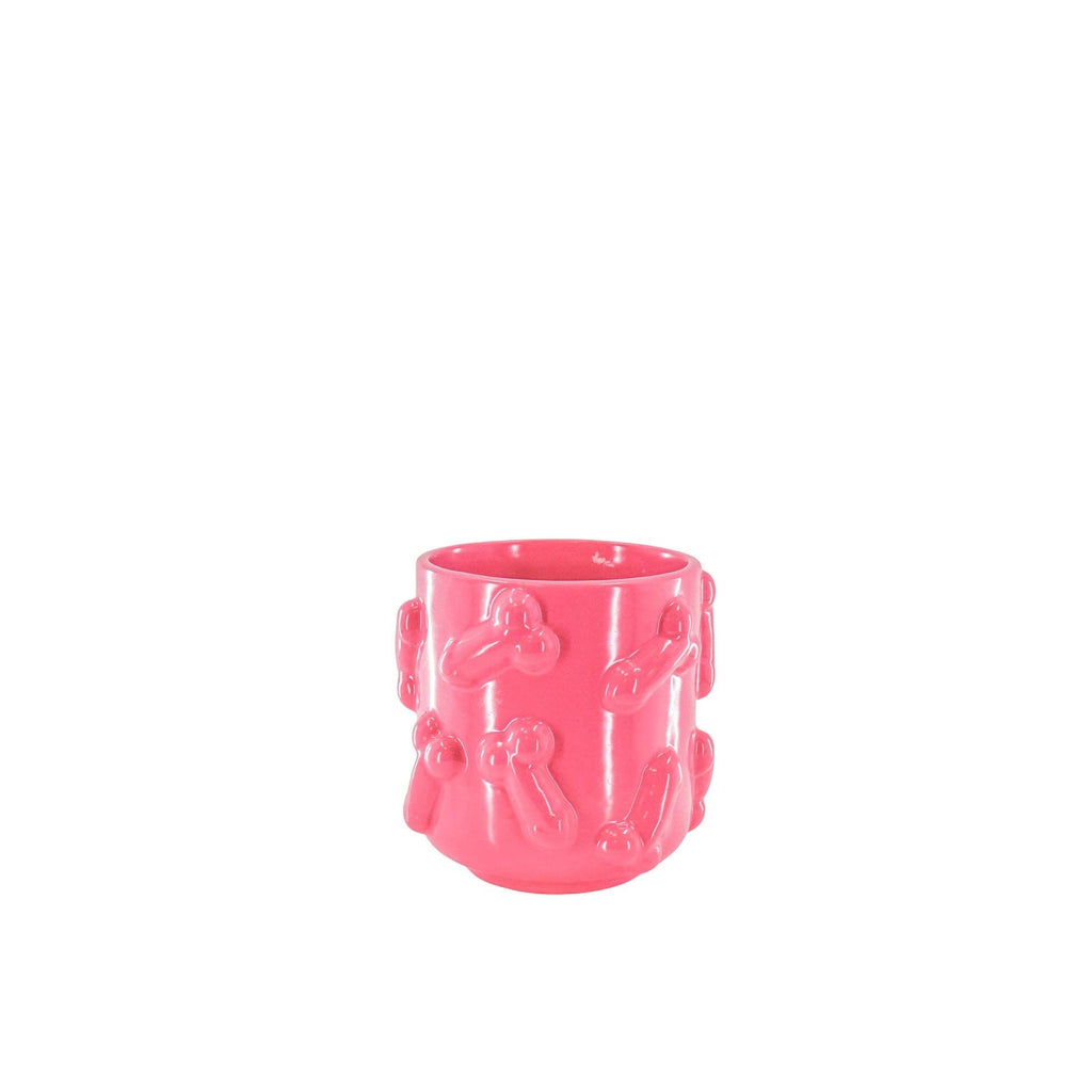 Vaso - Pene - Ceramica - Rosa - 11x11x11,5cm