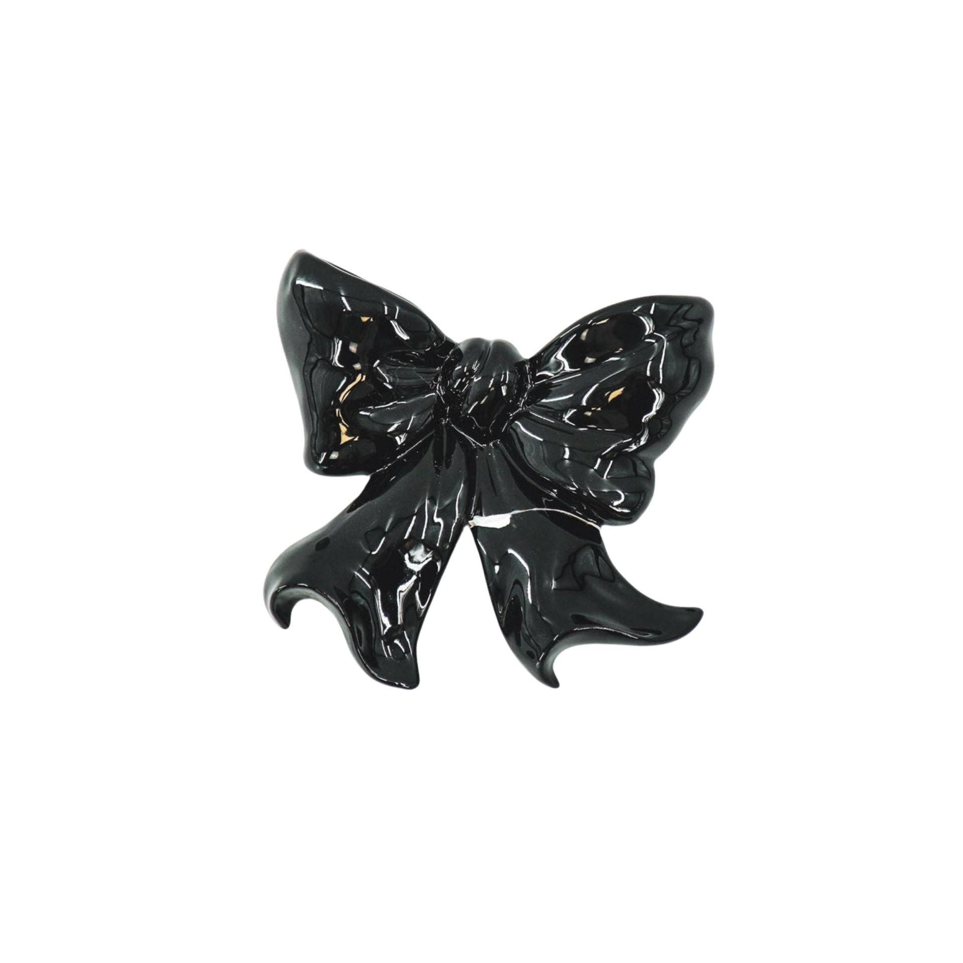 Wall Vase - Bowl Vase - Ceramic - Black - 19x18.5x5.5 cm