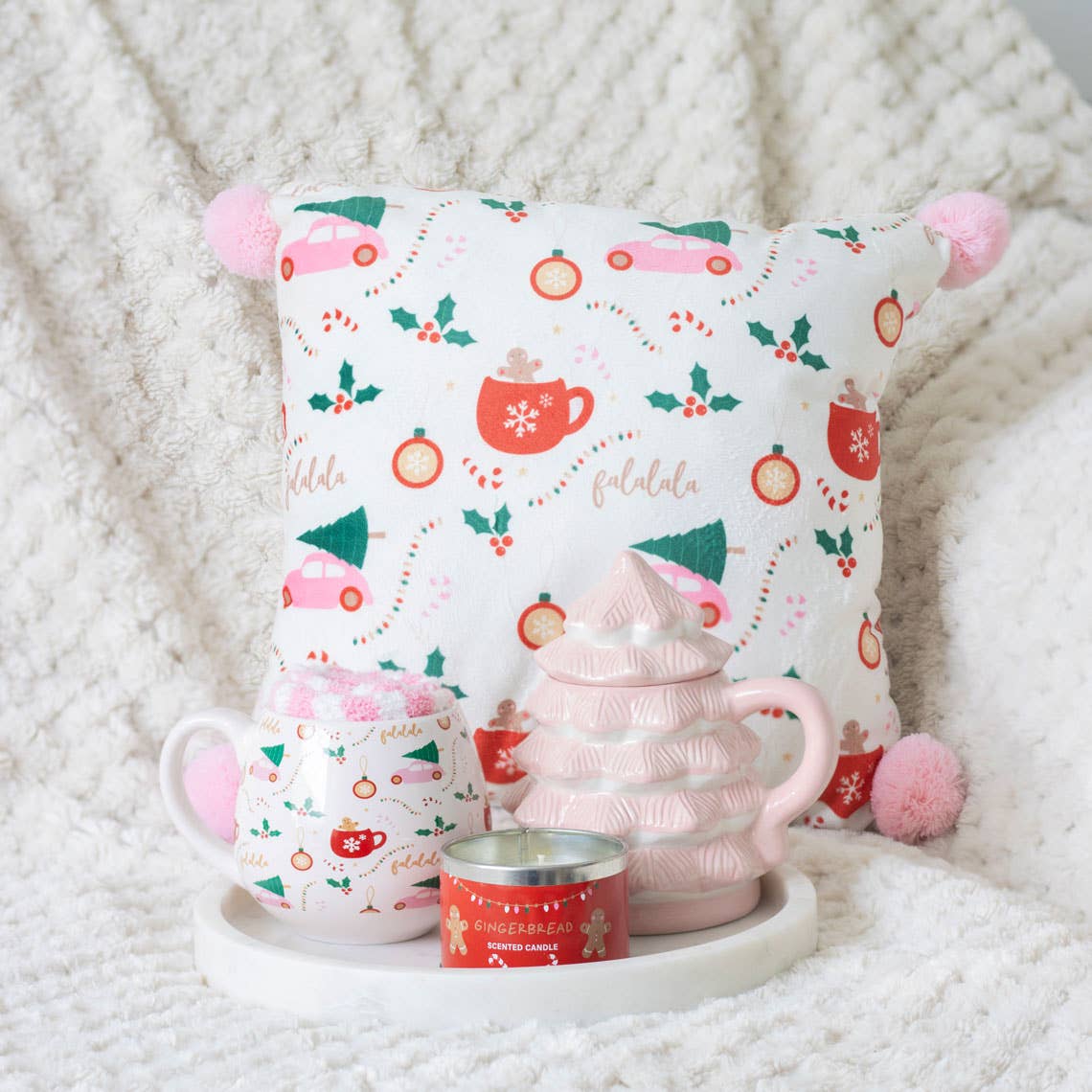 Pink Christmas tree shaped mug