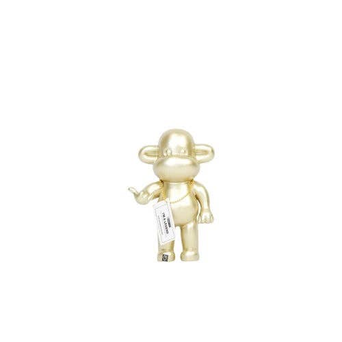Ornamento - Statuetta Scimmia Hang Loose "La Leggenda" - Poliresina - Oro - 11x7x19cm