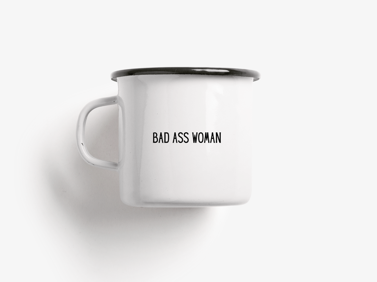 "Bad Ass Woman" Enamel Mug