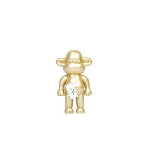 Ornamento - Statuetta Scimmia 'La Leggenda' - Resina - Oro - 20,5x13,5x35cm