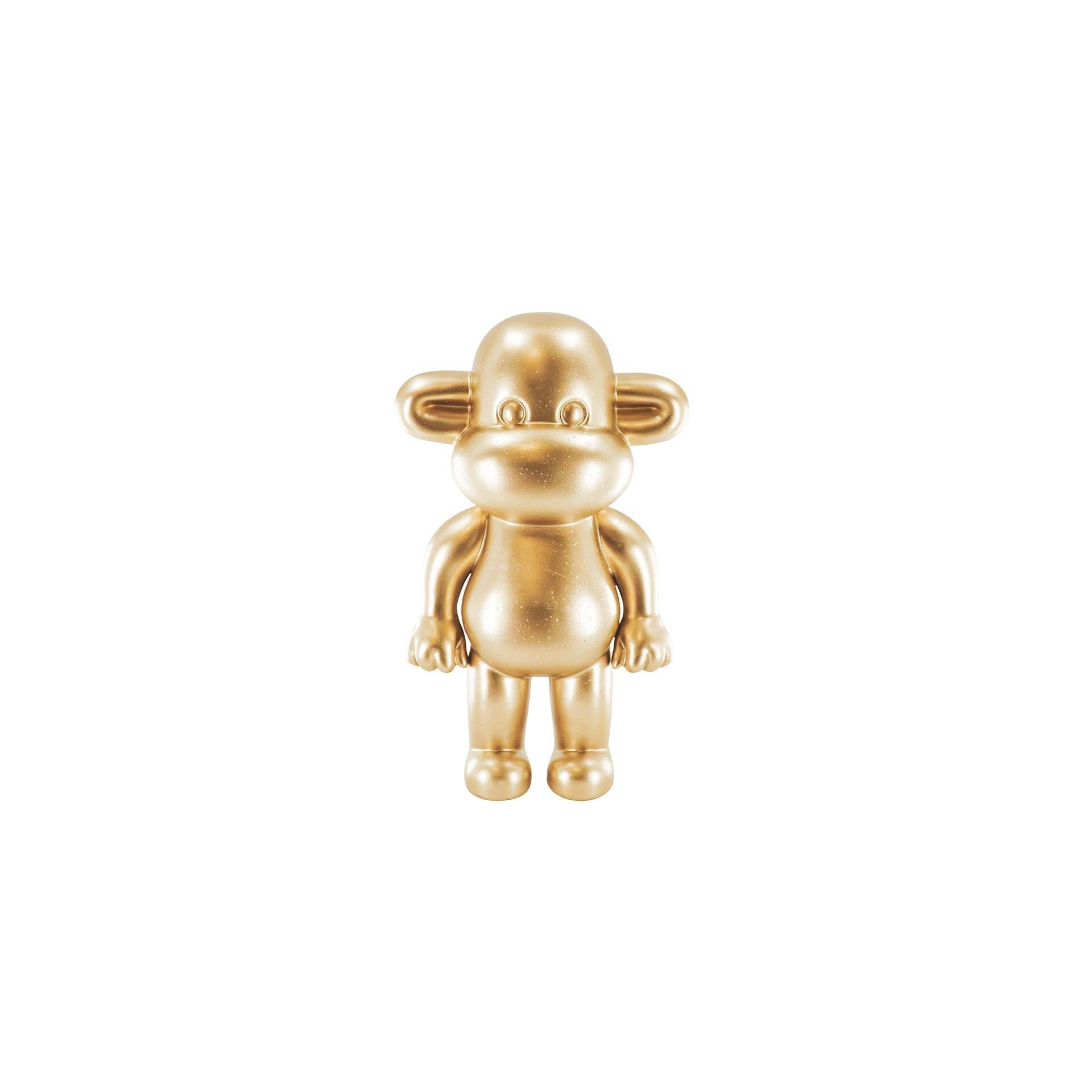 Ornamento - Statuetta Scimmia 'La Leggenda' - Resina - Oro - 11x7x19cm