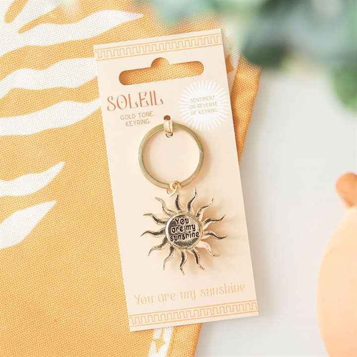 Portachiavi Sole Dorato "You are my Sunshine"