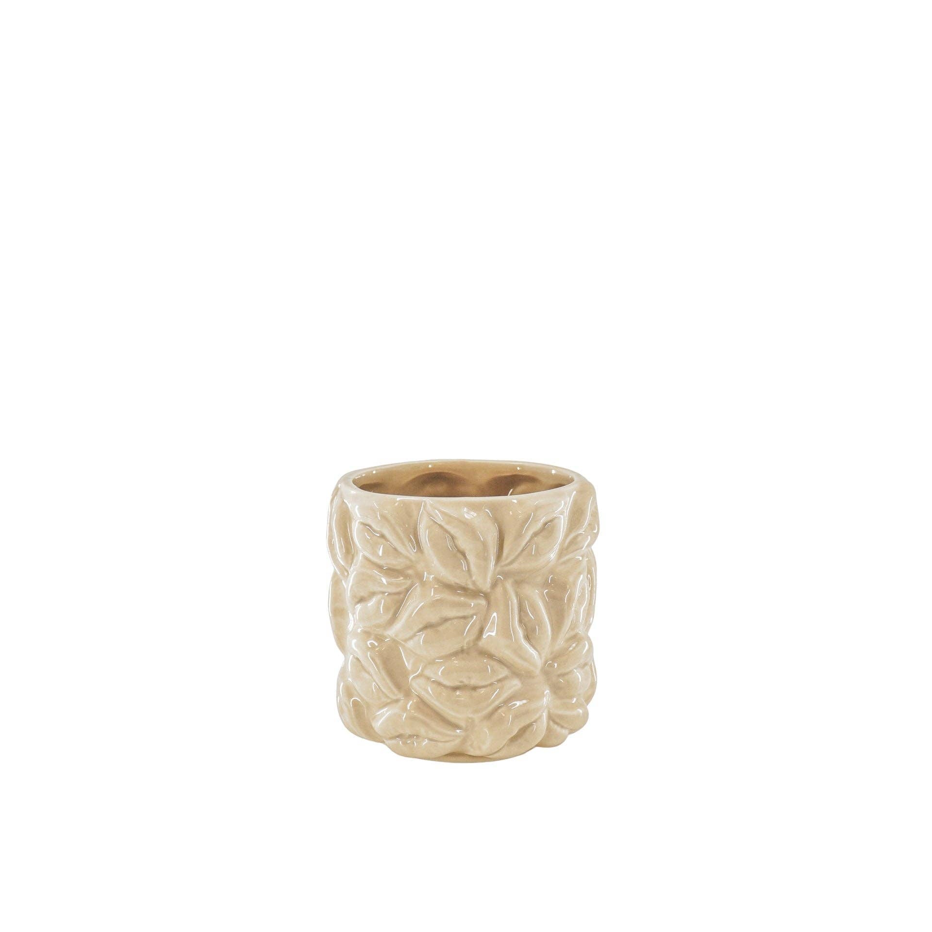 Vaso - Baci - Ceramica - Beige - 11x11x11,5cm