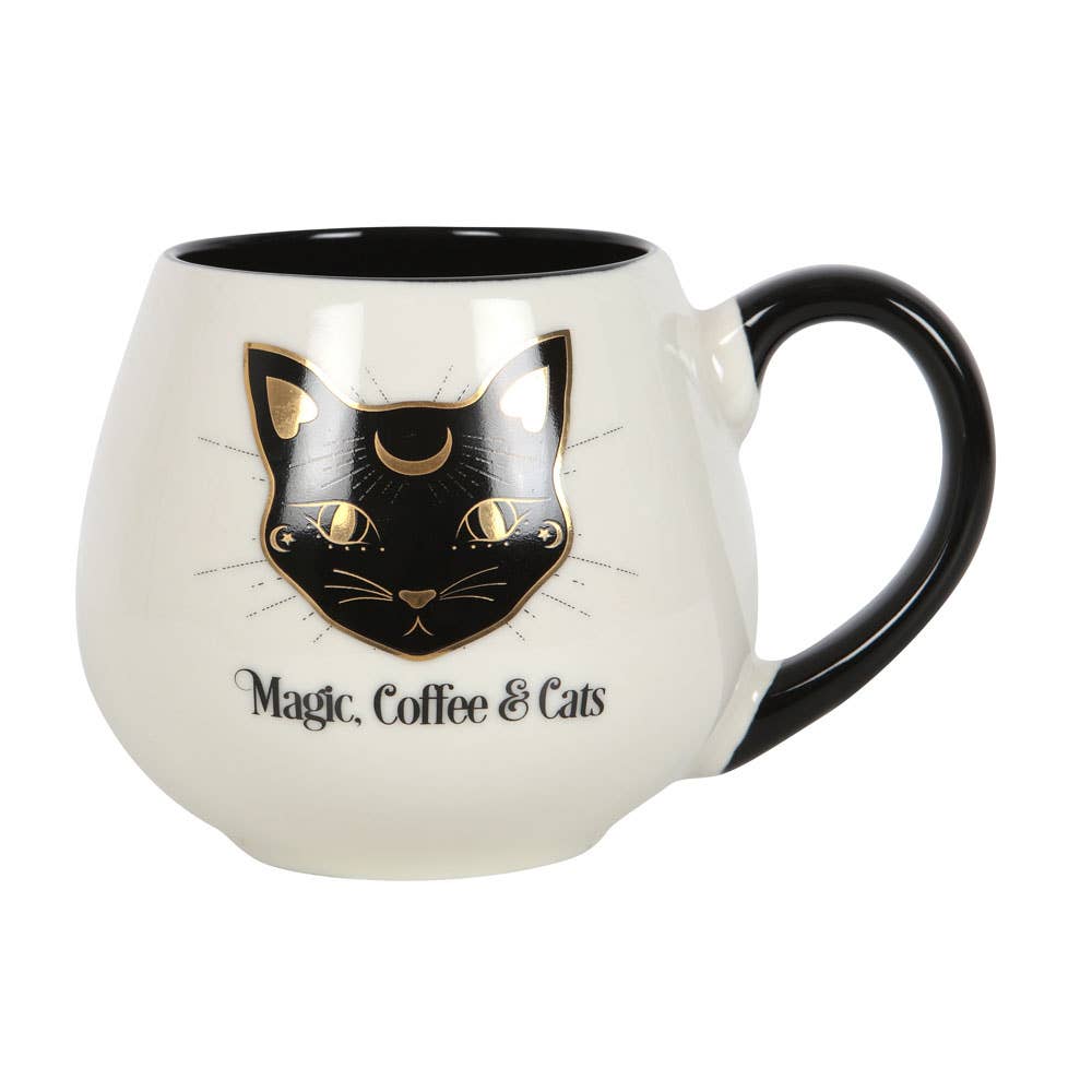 Mug rond « Magie, Café & Chats » – 500 ml