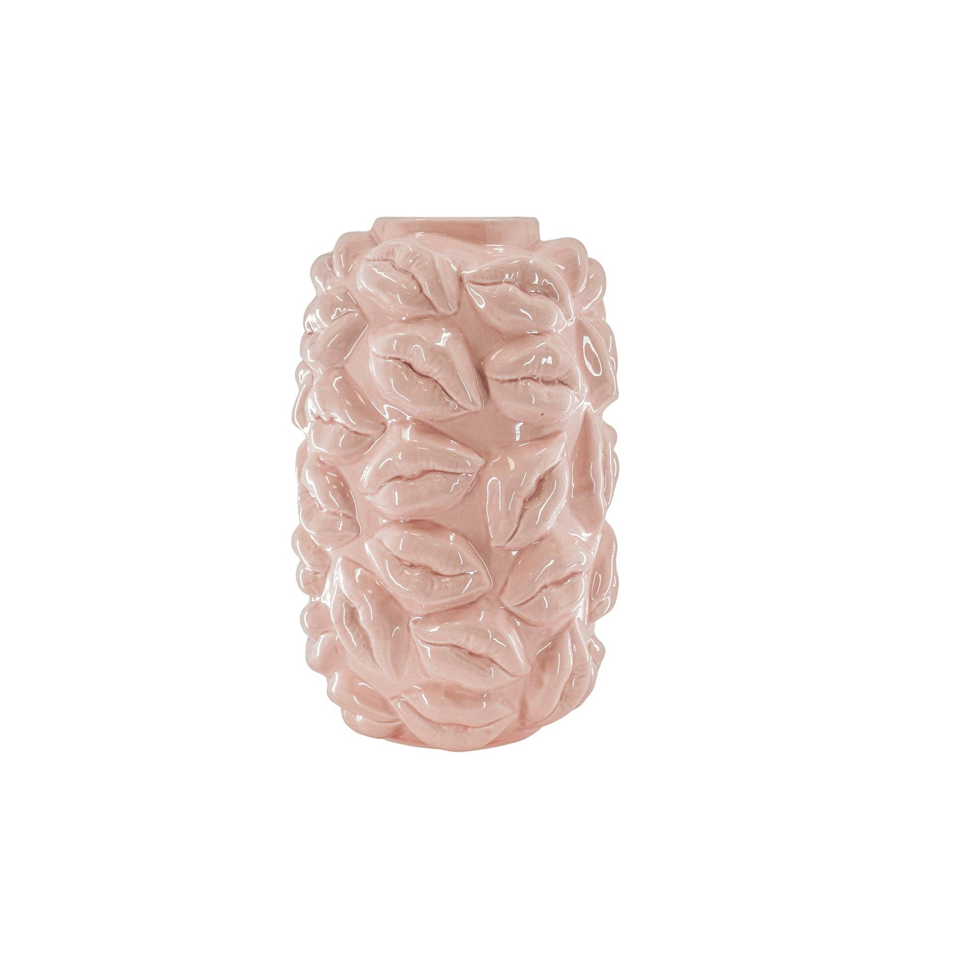 Vaso - Baci - Ceramica - Rosa chiaro - 17x17x27cm