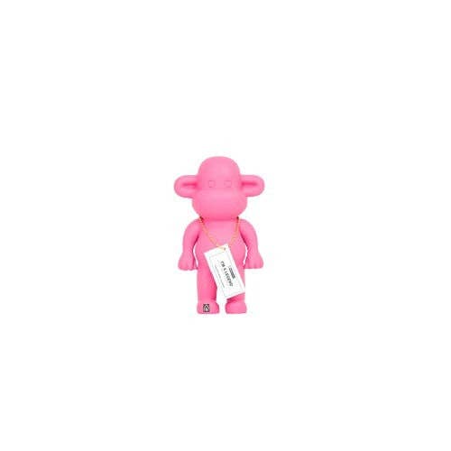 Ornamento - Statuetta Scimmia 'La Leggenda' - Resina - Rosa - 11x7x19cm