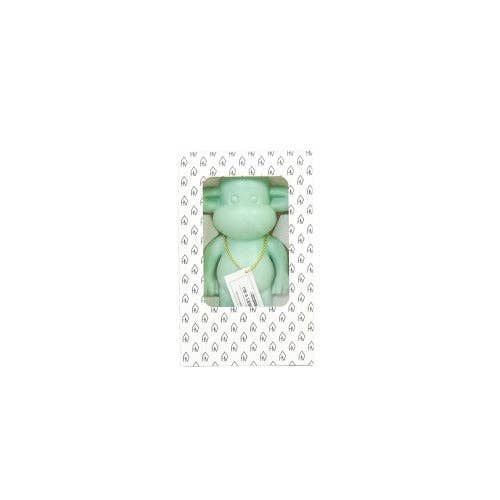 Ornamento - Statuetta Scimmia "La Leggenda" - Poliresina - Verde menta - 11x7x19cm