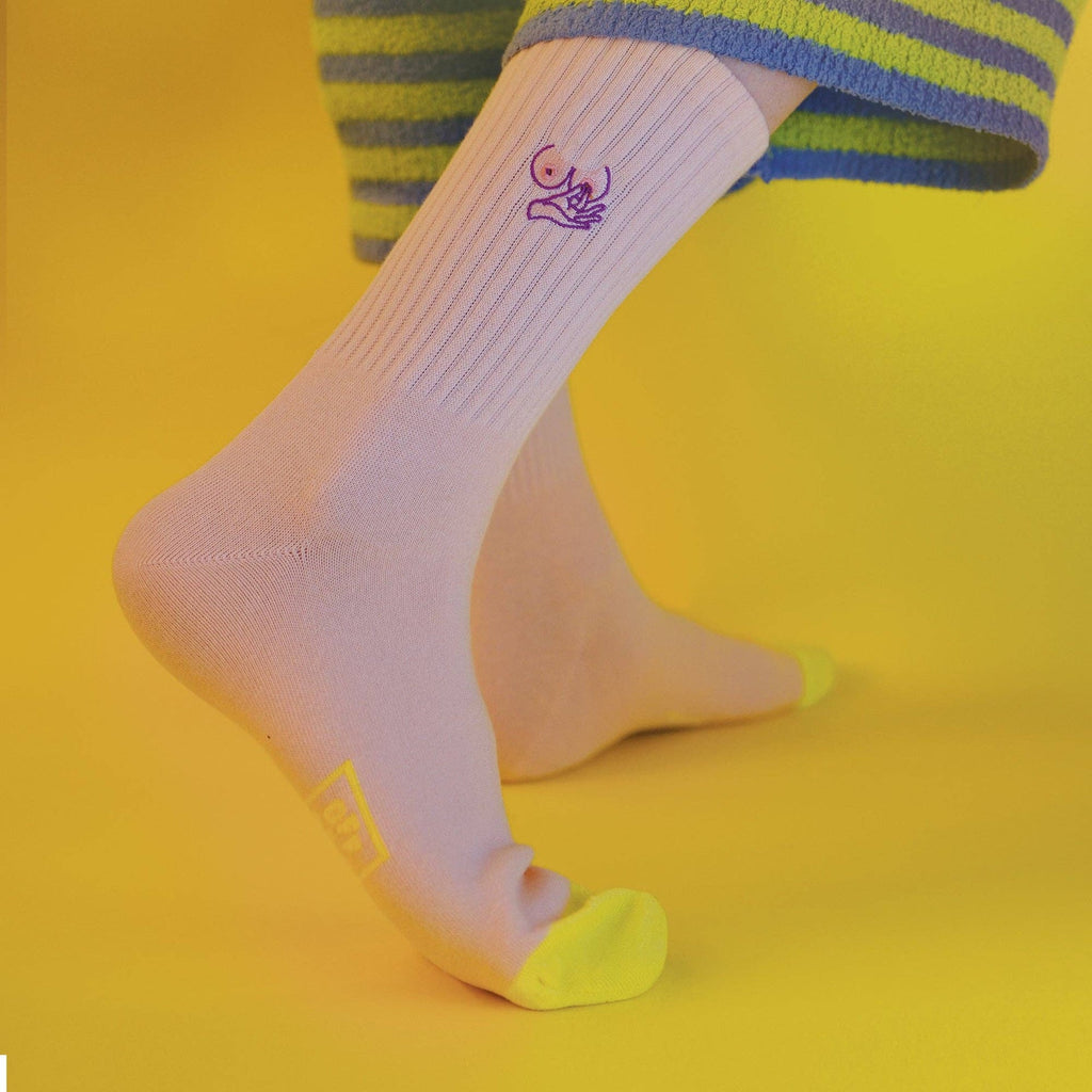Chaussettes brodées Seins