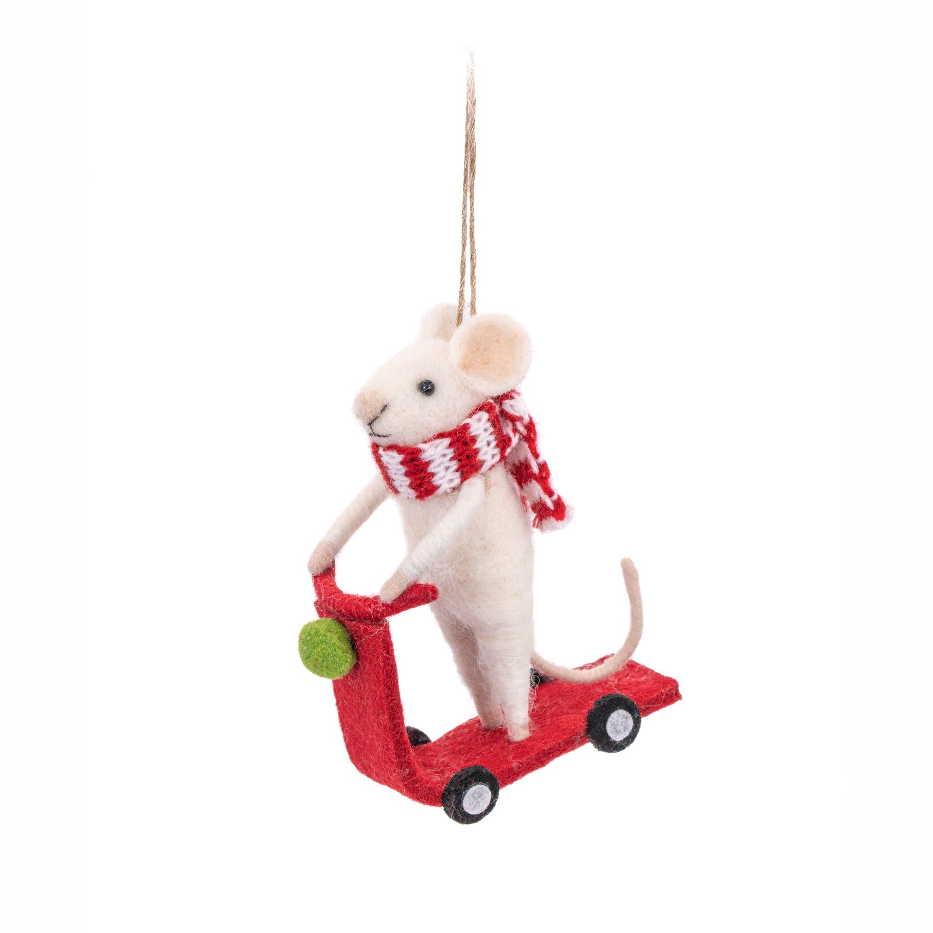 Décoration à suspendre Souris élégante en Trottinette