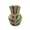 Vaso - Strisce - Gres - Verde/Rosa - 16x16x22cm