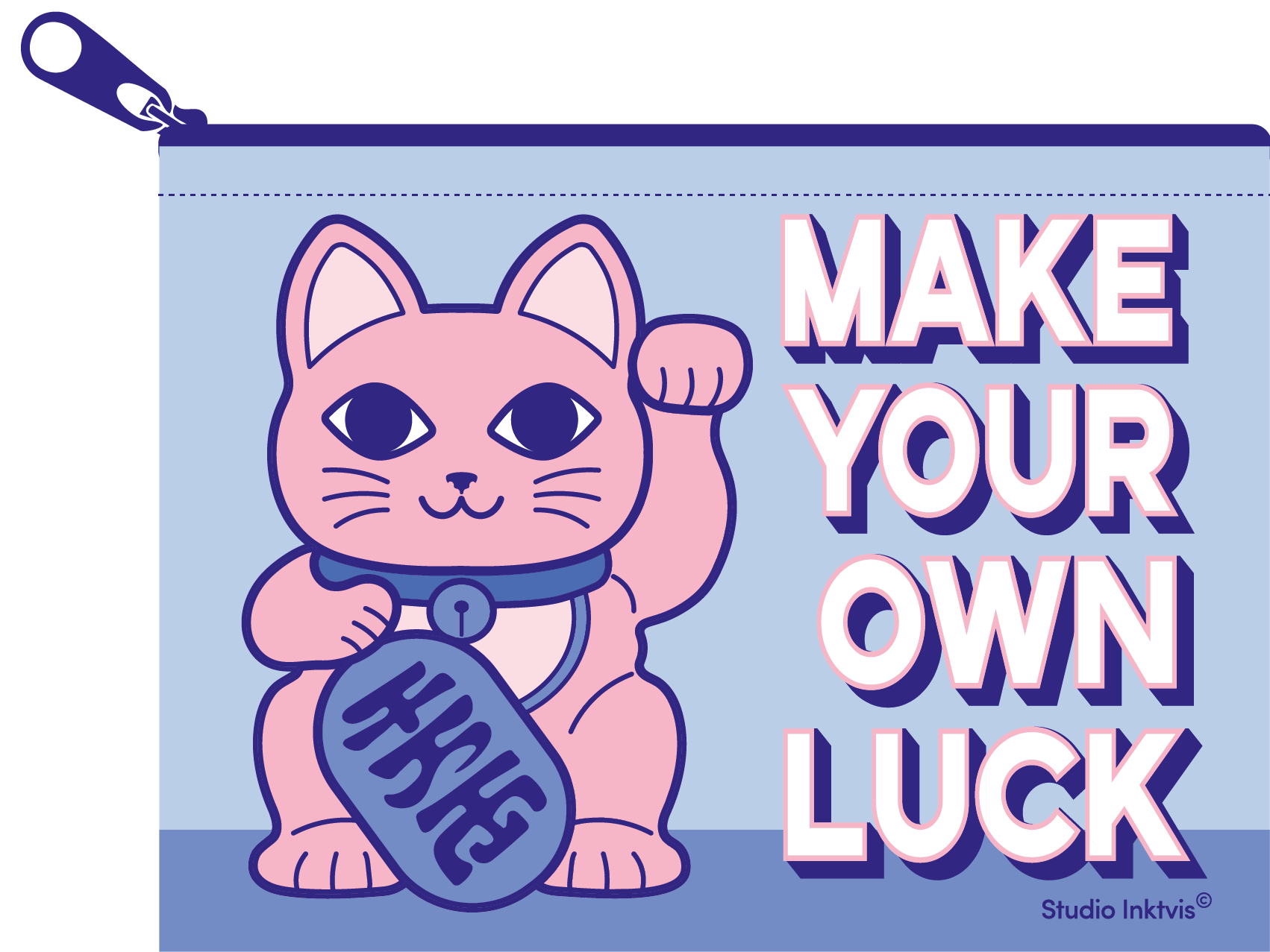 Mini Lucky Cat Coin Purse “Make your own Luck”