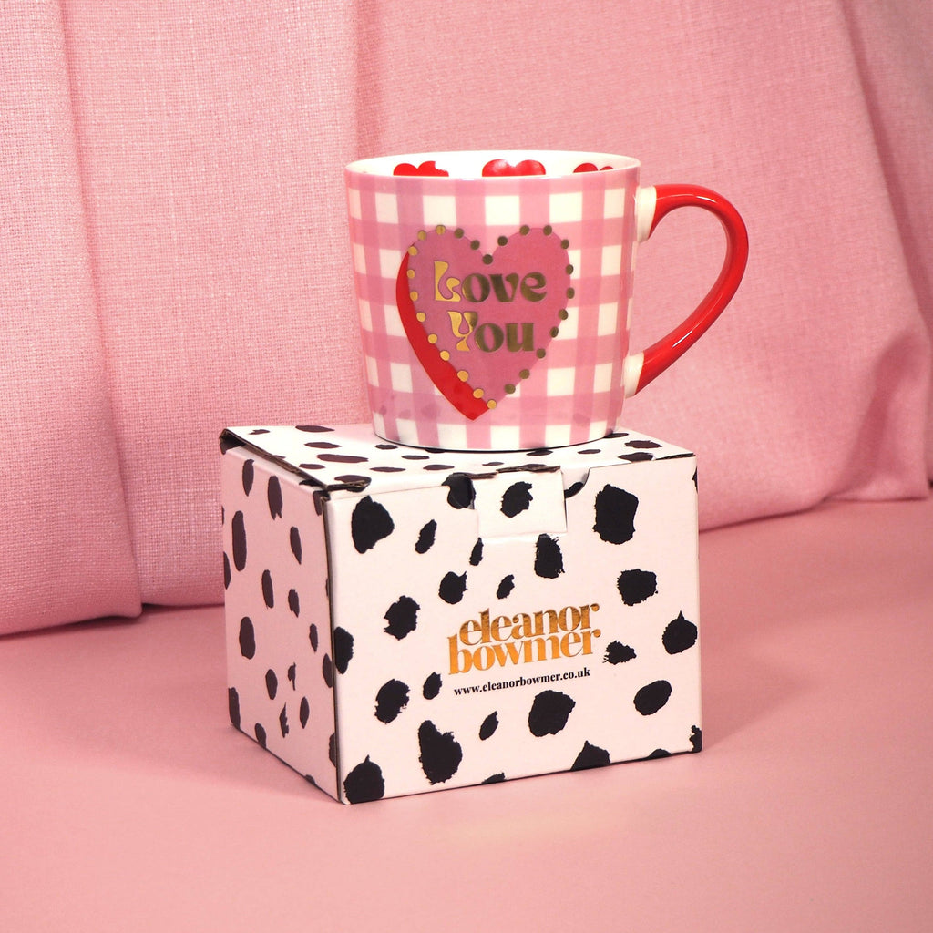 “Love You” Hearts Mug