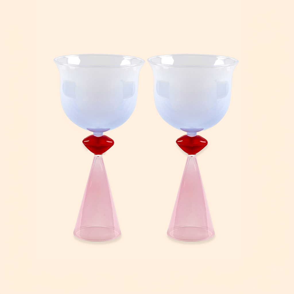 Lip Stain Wine Glasses - Set of 2