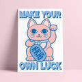 Riso print Gatto Fortunato "Fatti la tua fortuna"
