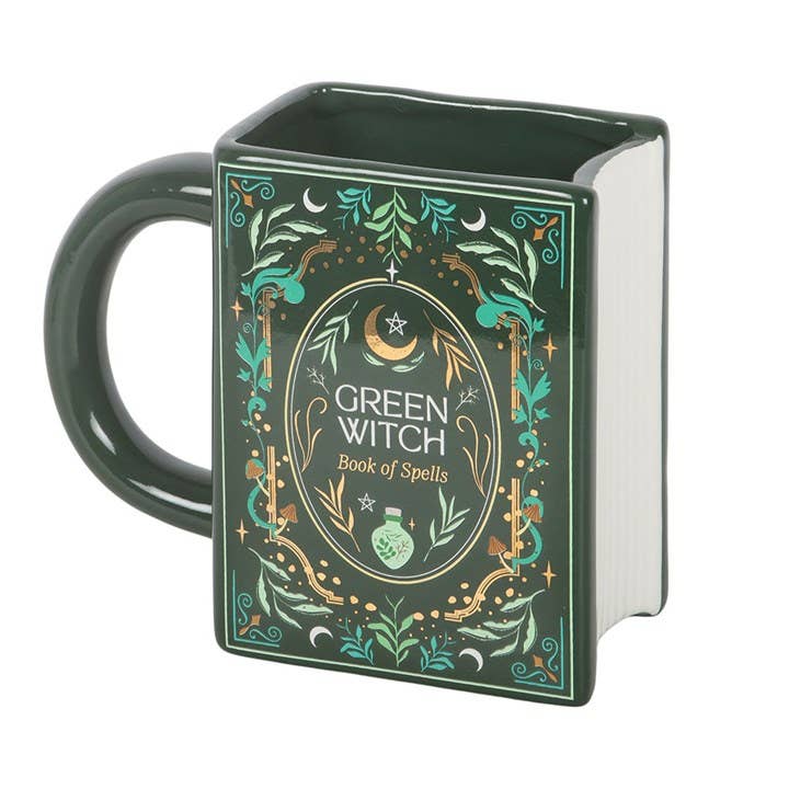 Green Witch Book Mug "Book of Spells"