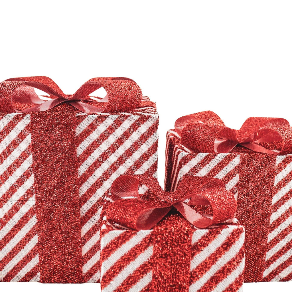 Regalo di Natale a LED - S3 - Polistirolo - Rosso/Bianco-15/20/25cm