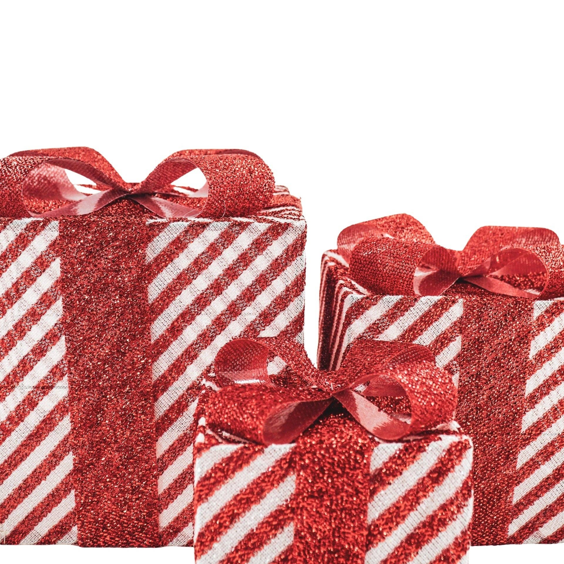 Regalo di Natale a LED - S3 - Polistirolo - Rosso/Bianco-15/20/25cm