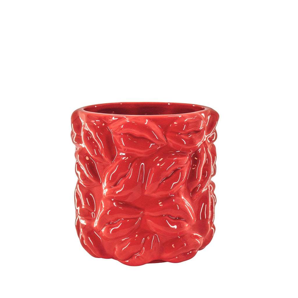 Vaso - Baci - Ceramica - Rosso - 17,5x17,5x17,5cm