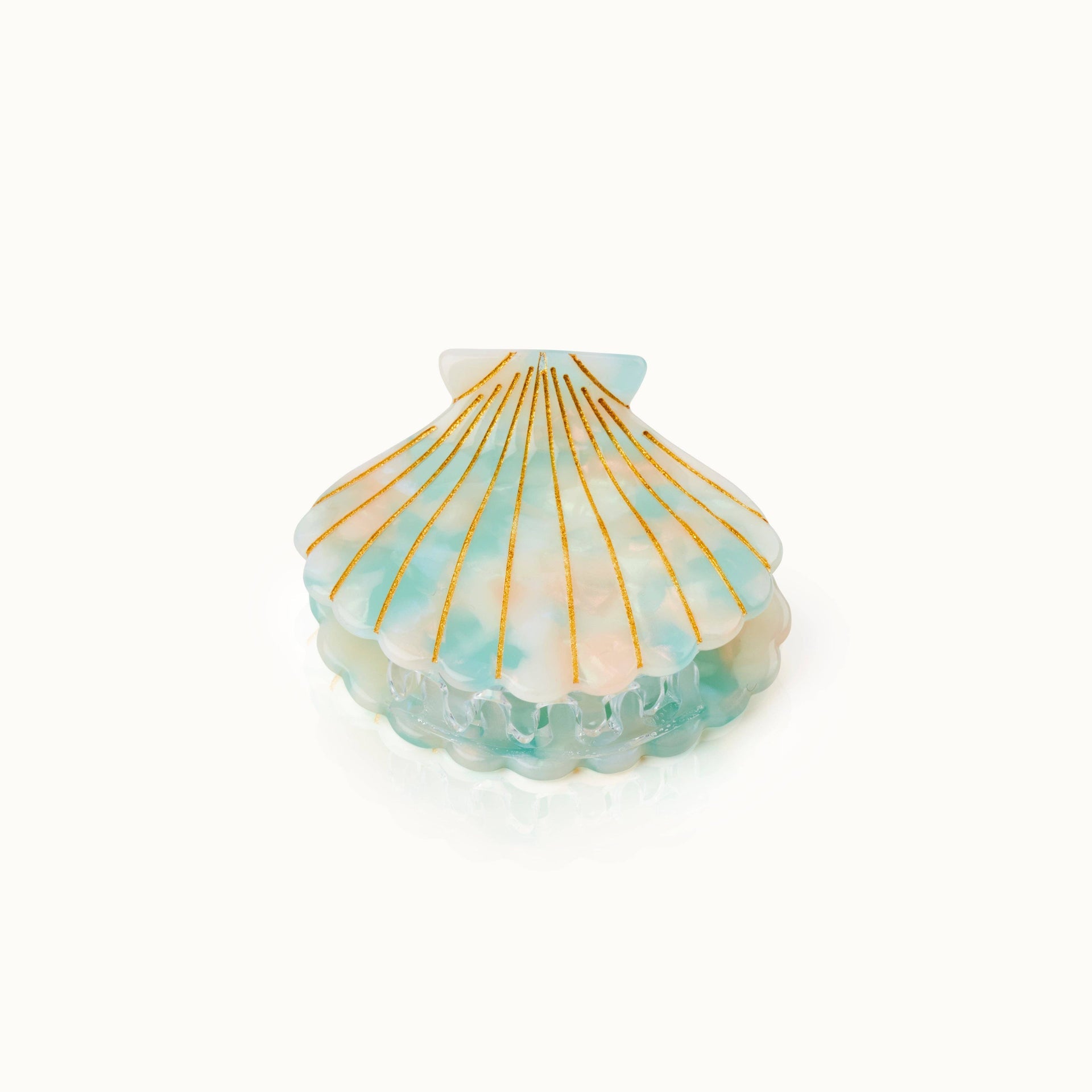 Pince à cheveux Coquillage turquoise