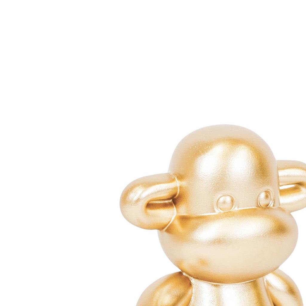 Ornamento - Statuetta Scimmia 'La Leggenda' - Poliresina - Oro - 33x21x50cm