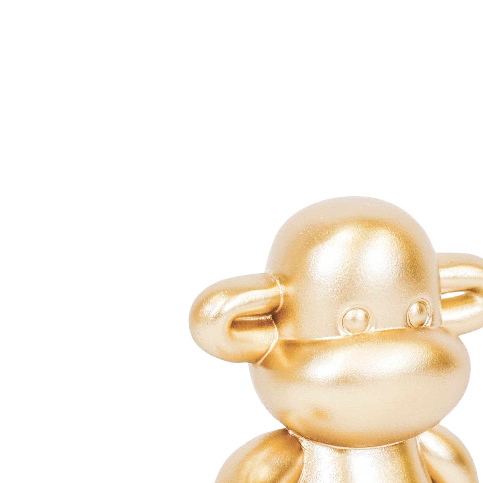 Ornamento - Statuetta Scimmia 'La Leggenda' - Poliresina - Oro - 33x21x50cm
